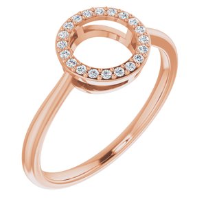 14K Rose Gold 1/10 CTW Natural Diamond Circle Ring