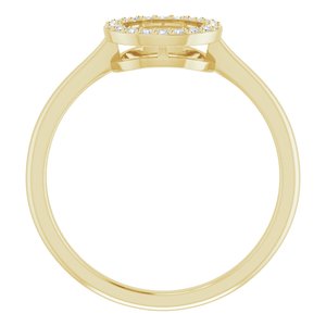 14K Yellow Gold 1/10 CTW Natural Diamond Circle Ring
