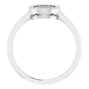 14K White Gold 1/10 CTW Natural Diamond Circle Ring