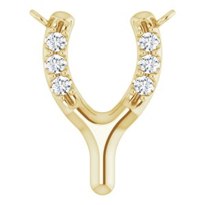 14K Yellow Gold .08 CTW Natural Diamond Petite Wishbone Necklace Center