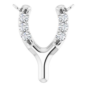 14K White Gold .08 CTW Natural Diamond Petite Wishbone Necklace Center