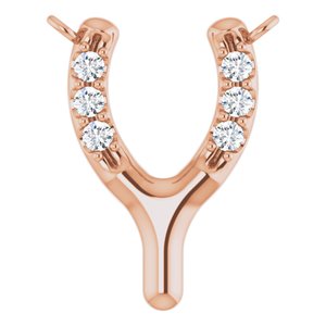 14K Rose Gold .08 CTW Natural Diamond Petite Wishbone Necklace Center