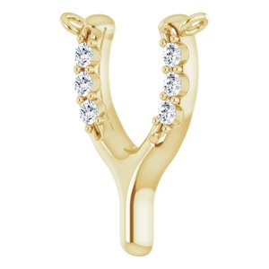 14K Yellow Gold .08 CTW Natural Diamond Petite Wishbone Necklace Center