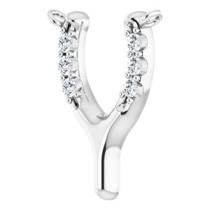 Platinum .08 CTW Natural Diamond Petite Wishbone Necklace Center