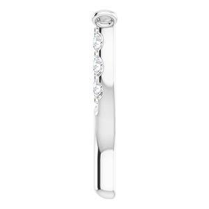 14K White Gold .08 CTW Natural Diamond Petite Wishbone Necklace Center