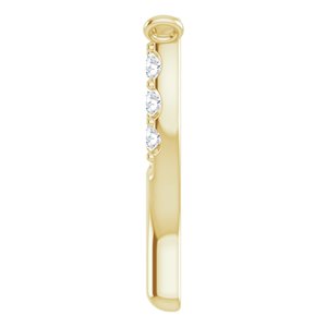 14K Yellow Gold .08 CTW Natural Diamond Petite Wishbone Necklace Center