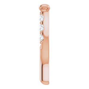14K Rose Gold .08 CTW Natural Diamond Petite Wishbone Necklace Center