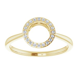 14K Yellow Gold 1/10 CTW Natural Diamond Circle Ring