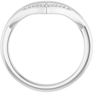 Platinum .04 CTW Natural Diamond Contour Band