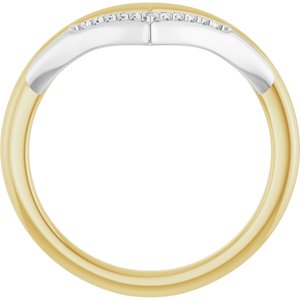 14K Yellow/White .04 CTW Natural Diamond Contour Band