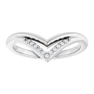 Platinum .04 CTW Natural Diamond Contour Band