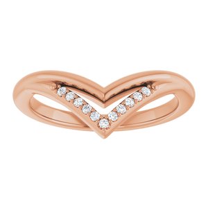 14K Rose .04 CTW Natural Diamond Contour Band