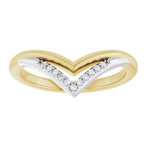 14K Yellow/White .04 CTW Natural Diamond Contour Band