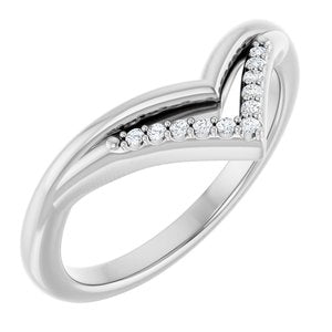 Platinum .04 CTW Natural Diamond Contour Band