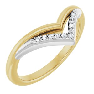 14K Yellow/White .04 CTW Natural Diamond Contour Band