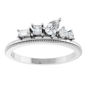 Platinum 3/8 CTW Natural Diamond Stackable Ring