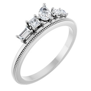 Platinum 3/8 CTW Natural Diamond Stackable Ring