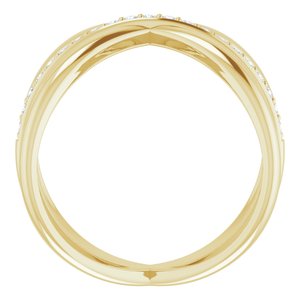 14K Yellow Gold 1/6 CTW Natural Diamond Criss-Cross Ring