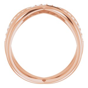 14K Rose Gold 1/6 CTW Natural Diamond Criss-Cross Ring