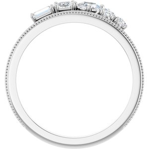 Platinum 3/8 CTW Natural Diamond Stackable Ring