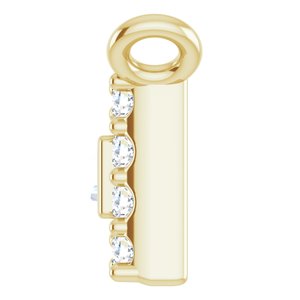 14K Yellow Gold 1/10 CTW Natural Diamond Halo-Style Necklace Center