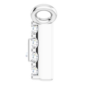 Platinum 1/10 CTW Natural Diamond Halo-Style Necklace Center