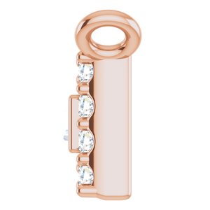 14K Rose Gold 1/10 CTW Natural Diamond Halo-Style Necklace Center