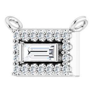 14K White Gold 1/10 CTW Natural Diamond Halo-Style Necklace Center