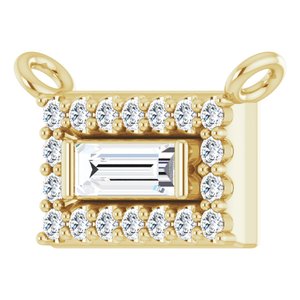 14K Yellow Gold 1/10 CTW Natural Diamond Halo-Style Necklace Center