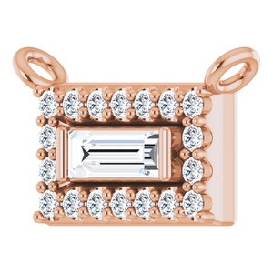 14K Rose Gold 1/10 CTW Natural Diamond Halo-Style Necklace Center