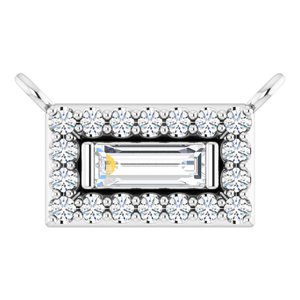 14K White Gold 1/10 CTW Natural Diamond Halo-Style Necklace Center