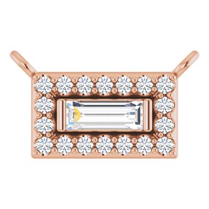14K Rose Gold 1/10 CTW Natural Diamond Halo-Style Necklace Center