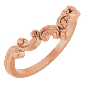 14K Rose Sculptural Contour Band