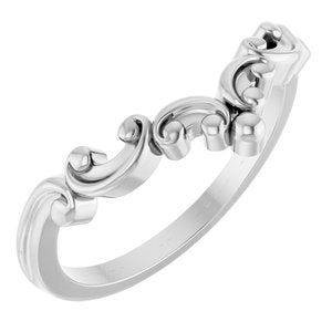 Platinum Sculptural Contour Band
