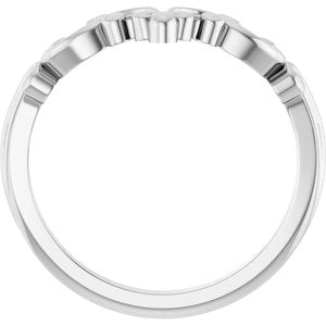 14K White Sculptural Contour Band