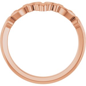 14K Rose Sculptural Contour Band