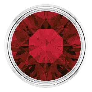 14K White Gold 2.5 mm Natural Mozambique Garnet Bezel Setting