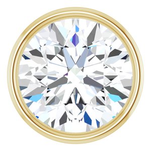 14K Yellow Gold 1/4 CT Natural Diamond Low Bezel Setting