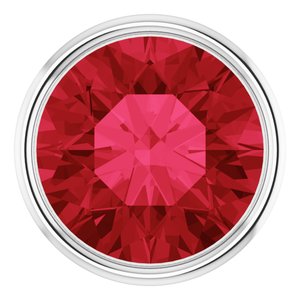 14K White Gold 2 mm Natural Ruby Bezel Setting