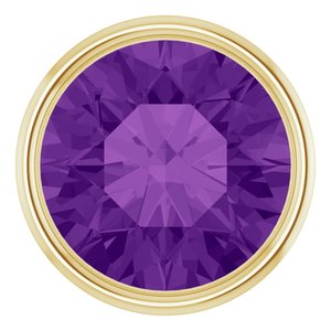 14K Yellow Gold 2.5 mm Natural Amethyst Bezel Setting