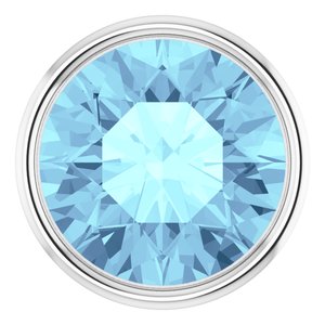 14K White Gold 2.5 mm Natural Aquamarine Bezel Setting