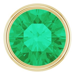 14K Yellow Gold 2.5 mm Lab-Grown Emerald Bezel Setting
