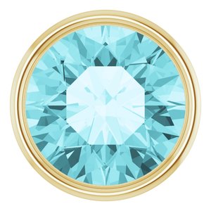 14K Yellow Gold 2 mm Natural Blue Zircon Bezel Setting