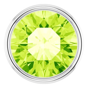 14K White Gold 2 mm Natural Peridot Bezel Setting