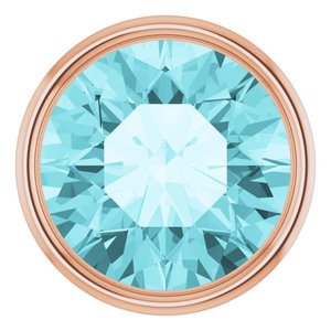 14K Rose Gold 2.5 mm Natural Blue Zircon Bezel Setting