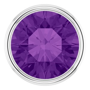14K White Gold 2.5 mm Natural Amethyst Bezel Setting