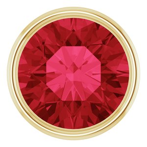 14K Yellow Gold 2.5 mm Natural Ruby Bezel Setting