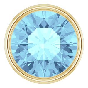 14K Yellow Gold 2 mm Natural Aquamarine Bezel Setting