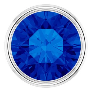 14K White Gold 2 mm Natural Blue Sapphire Bezel Setting