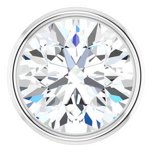14K White Gold 1/4 CT Natural Diamond Low Bezel Setting